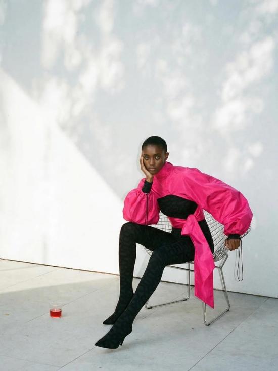  모노수트 자켓 모노슈트 볼레로 슬리브 탑 퓨시아 - MONOSUIT