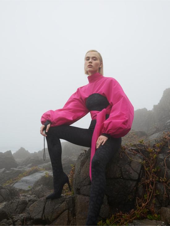  모노수트 자켓 모노슈트 볼레로 슬리브 탑 퓨시아 - MONOSUIT