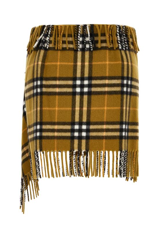 24FW 버버리 체크 울 캐시미어 스카프 스커트  8099716 C1422 OXIDE - BURBERRY