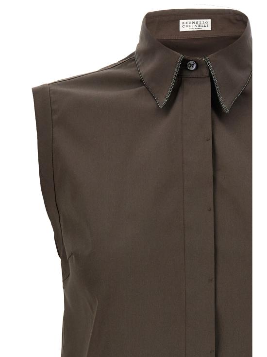 25SS 브루넬로 쿠치넬리 셔츠 M0091MA616C8705 Brown - BRUNELLO CUCINELLI