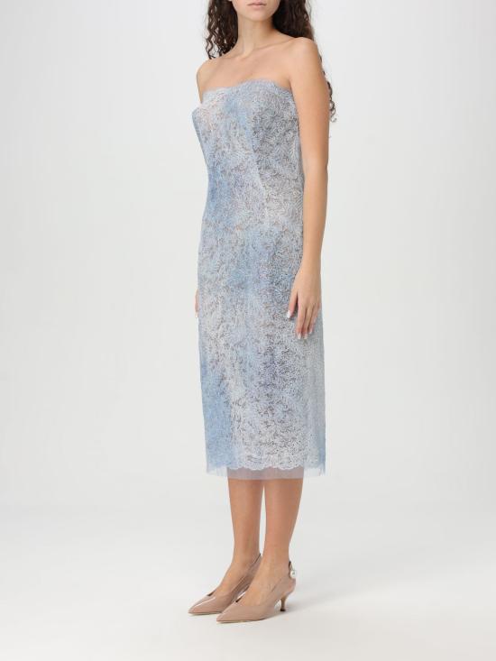 25SS 에르마노 설비노 미디 원피스 D462Q394CTEHQ S4217 Gnawed Blue - ERMANNO SCERVINO