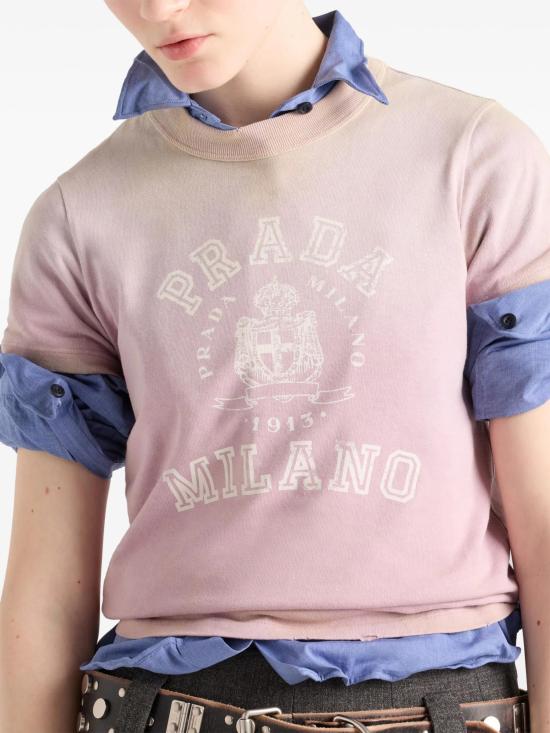25SS 프라다 반팔 티셔츠 3557BSOOO16XS F0203 MALVA - PRADA