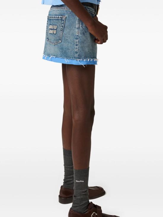  미우미우 숏 스커트 GWD337SOOO16T1 indigo - MIU MIU