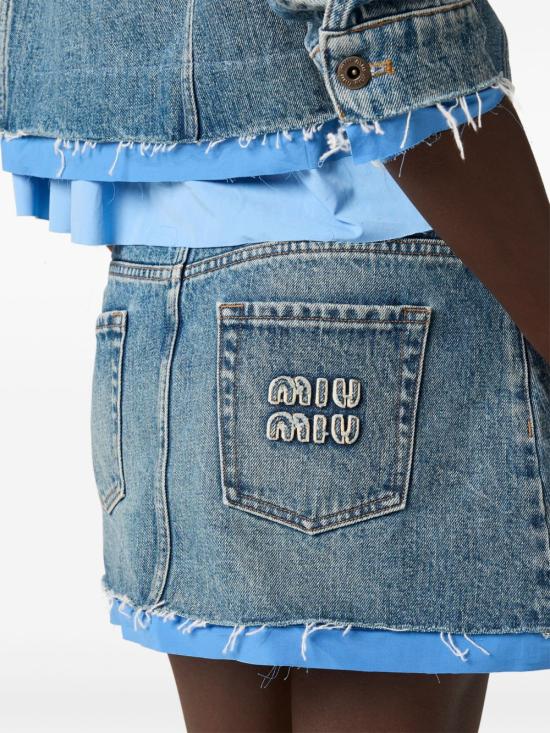  미우미우 숏 스커트 GWD337SOOO16T1 indigo - MIU MIU