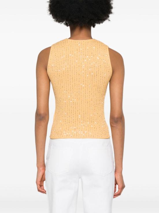  파비아나 필리피 민소매 티셔츠 MAD274F333H433 mustard - FABIANA FILIPPI