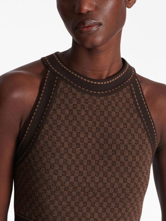  발망 민소매 티셔츠 BF0AB008KF23 brown - BALMAIN