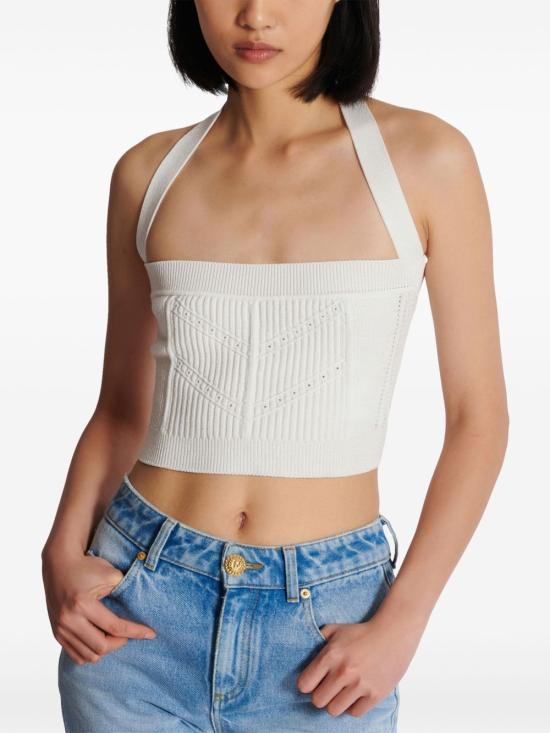  발망 민소매 티셔츠 DF1AA025KF24 - BALMAIN