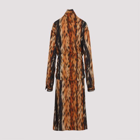 25SS 발렌시아가 미디 원피스 814346 TRLD7 2135 BROWN - BALENCIAGA