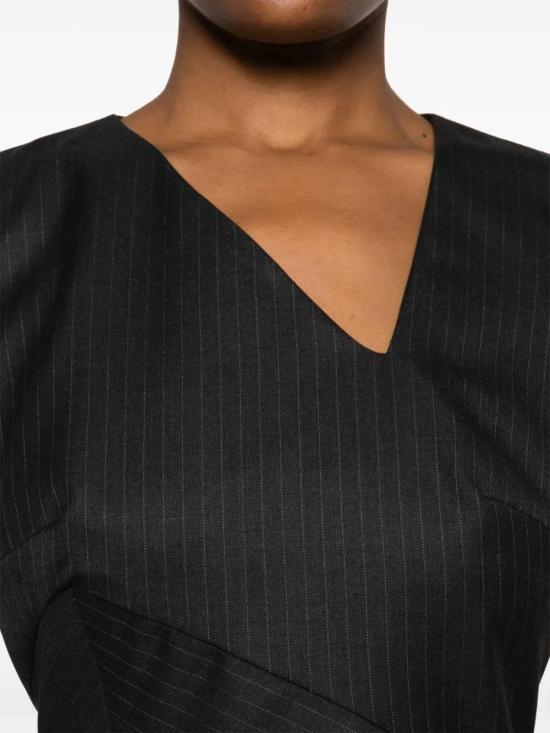  알렉산더 맥퀸 미디 원피스 798227QJAEI charcoal - ALEXANDER MCQUEEN