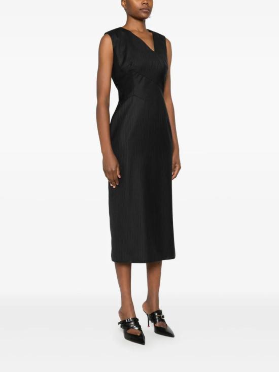  알렉산더 맥퀸 미디 원피스 798227QJAEI charcoal - ALEXANDER MCQUEEN