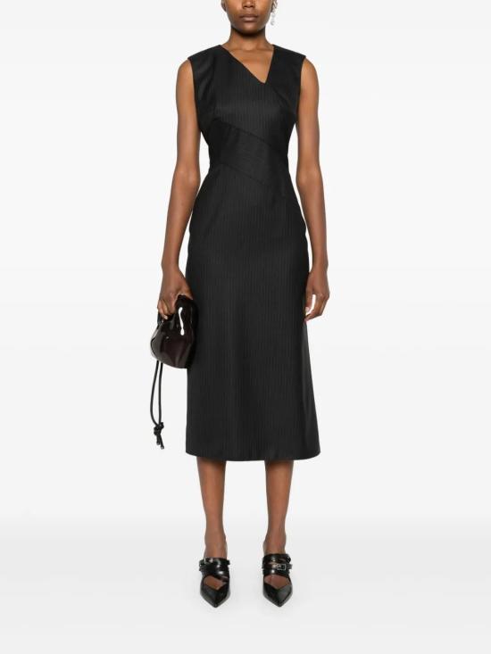  알렉산더 맥퀸 미디 원피스 798227QJAEI charcoal - ALEXANDER MCQUEEN