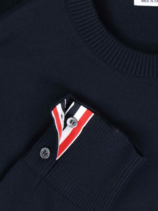 25SS 톰브라운 코튼 4바 풀오버 MKA543A Y3043 415 Blue - THOM BROWNE