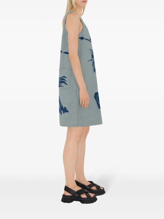  버버리 숏 원피스 8086458 blue - BURBERRY