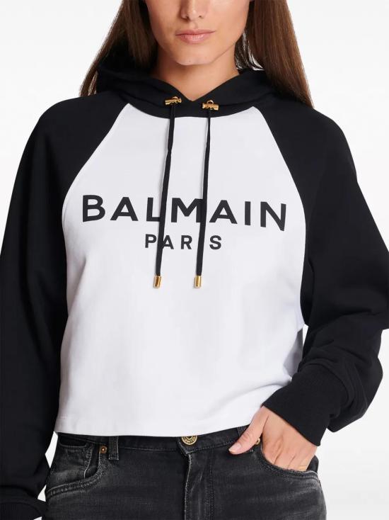  발망 후드 티셔츠 CF1JP034BB02 white - BALMAIN