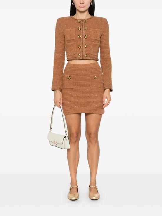  셀프 포트레이트 숏 스커트 SC24007SKBR caramel - SELF PORTRAIT