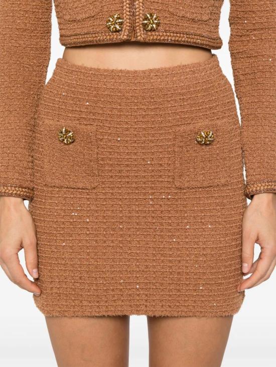  셀프 포트레이트 숏 스커트 SC24007SKBR caramel - SELF PORTRAIT