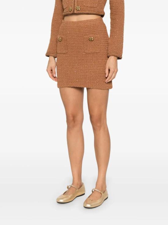  셀프 포트레이트 숏 스커트 SC24007SKBR caramel - SELF PORTRAIT