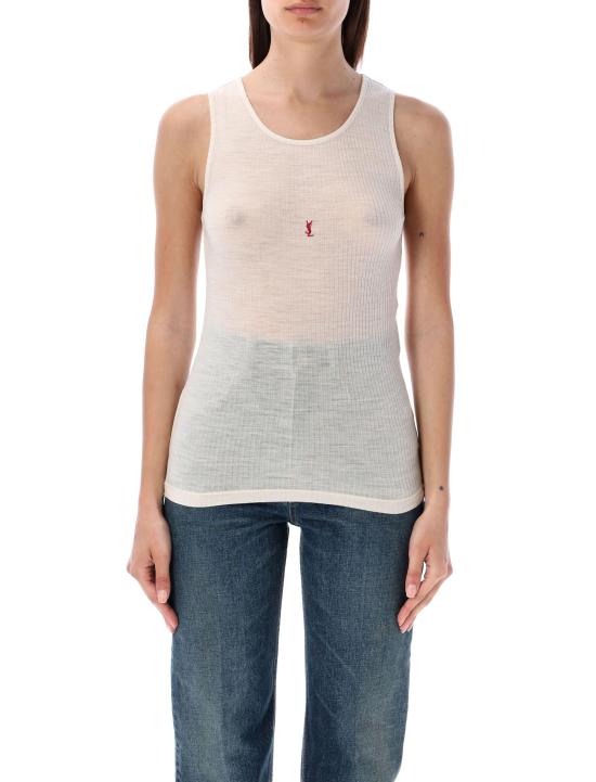 25SS 생로랑 민소매 티셔츠 752721YBMV2 9774 WHITE