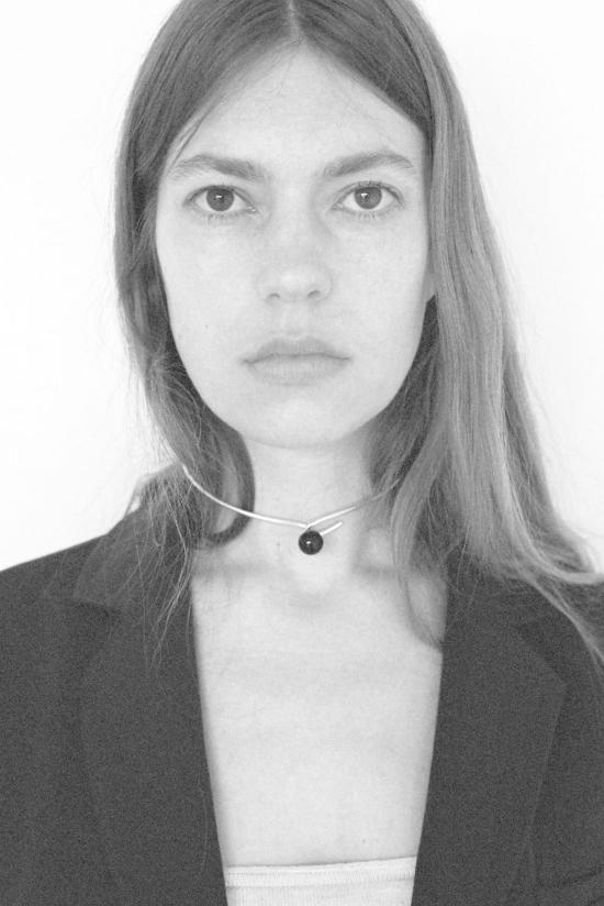  아니카 이네즈 목걸이/팬던트 리니어 비즈 칼라 실버/오닉스 - ANNIKA INEZ