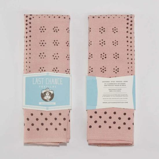  Last Chance Textiles 머플러/스카프 천연 염색 실크 반다나 애쉬 핑크 - OTHER BRANDS