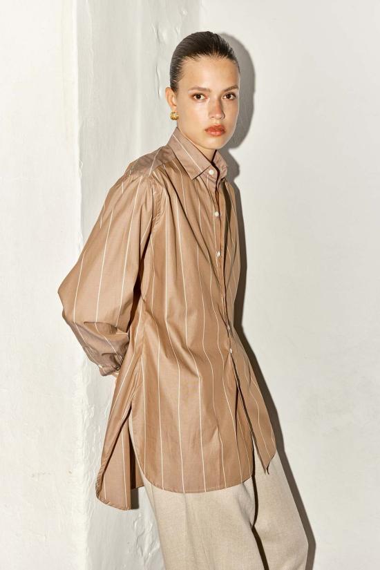  다두라 셔츠 다투라 폴 셔츠 아몬드 스트라이프 - DATURA