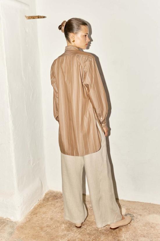  다두라 셔츠 다투라 폴 셔츠 아몬드 스트라이프 - DATURA