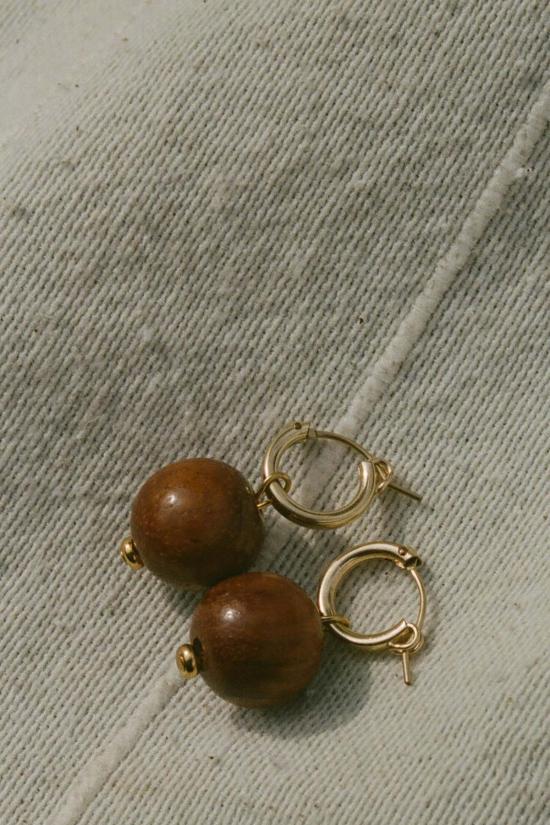  Sophie Monet 이어링 소피 모네 팝 허기스 브라스/워블스 우드