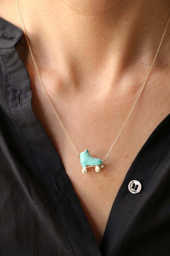  알리타 목걸이/팬던트 Aliita Roller 에나멜 아쿠아 블루/슈가