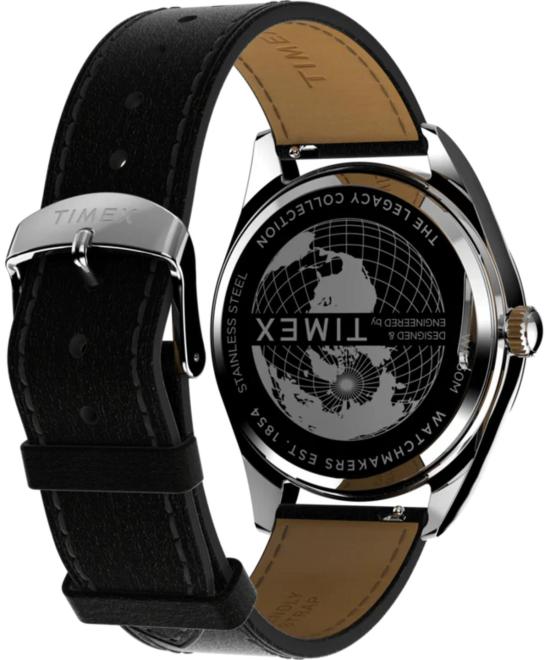  타이맥스 손목시계 Timex Legacy 41mm 가죽 스트랩 시계 - TIMEX