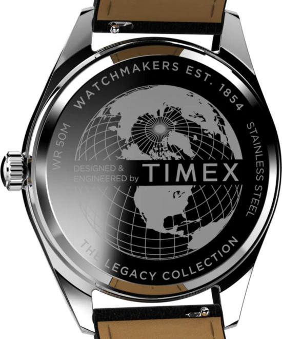 타이맥스 손목시계 Timex Legacy 41mm 가죽 스트랩 시계 - TIMEX