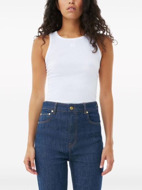 25SS 가니 민소매 티셔츠 T3897 151 White - GANNI