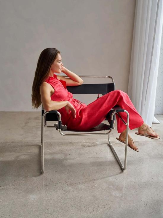  헤브론 베스트 슬론 리넨 조끼 레드 - HEVRON