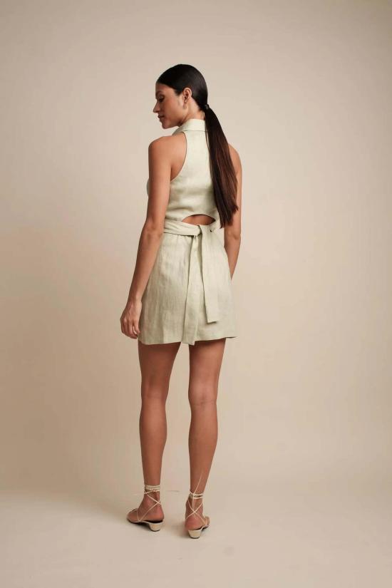  헤브론 숏 원피스 도미노 미니드레스 셀라돈 - HEVRON