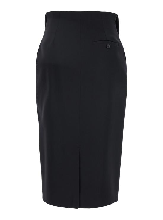 25SS 알렉산더 맥퀸 미디 스커트 813474QJADA1000 Black - ALEXANDER MCQUEEN