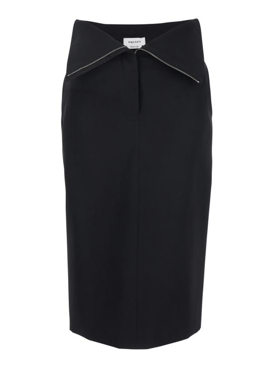25SS 알렉산더 맥퀸 미디 스커트 813474QJADA1000 Black