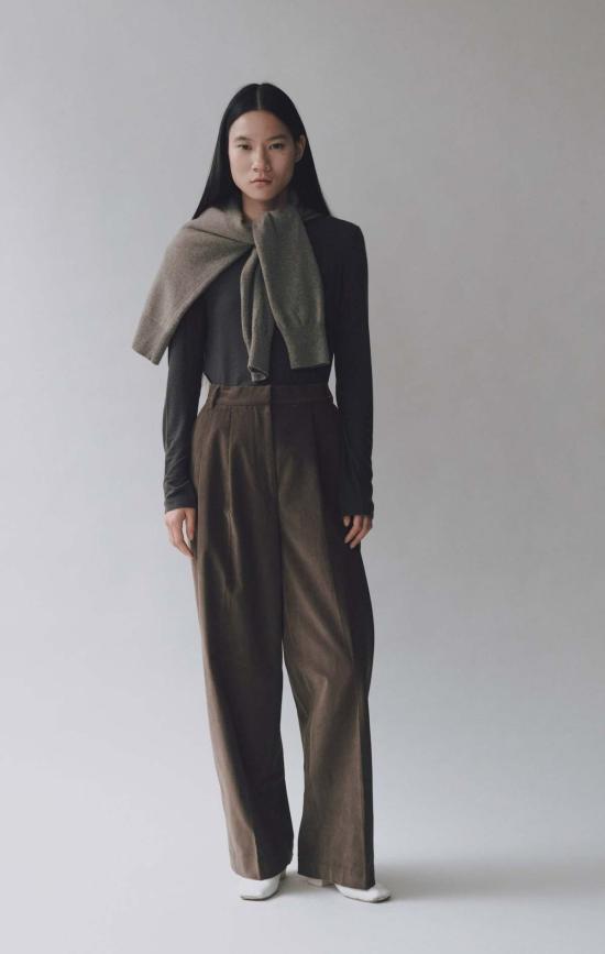  미정박 데님 팬츠 얇은 코듀로이 팬츠 - MIJEONG PARK