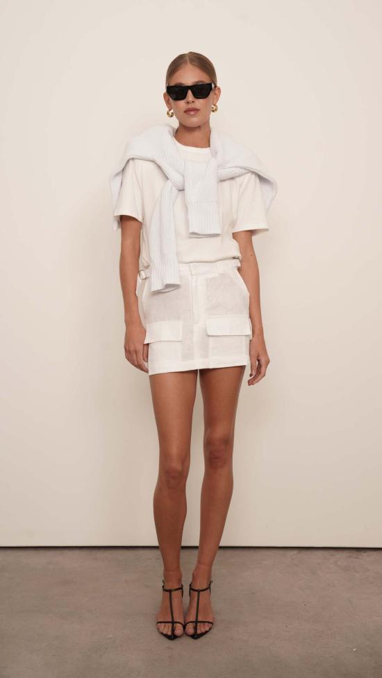  파렌테지 숏 스커트 마샤 카고  화이트