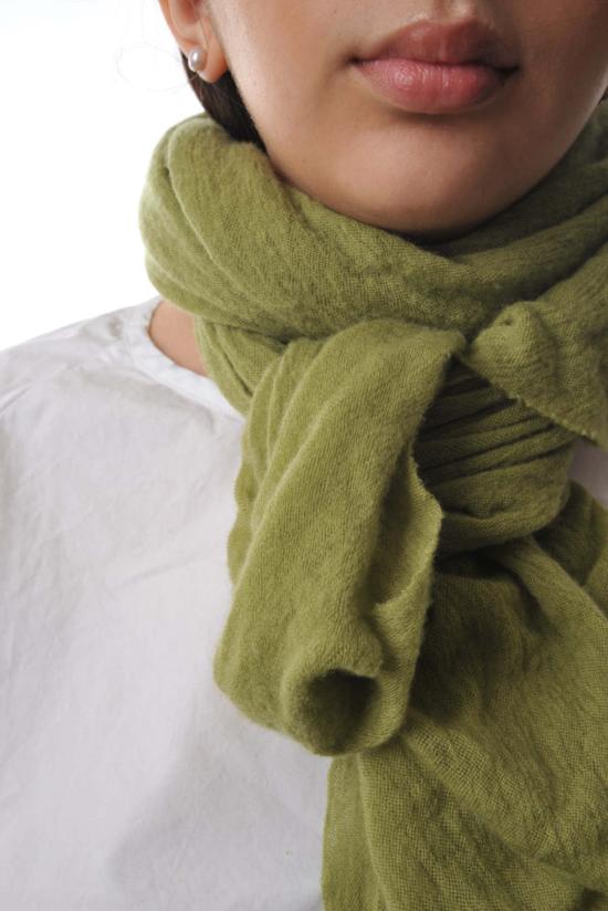  보또 쥐세페 머플러/스카프 보토 주세페 다이아몬드 클래식 니트 캐시미어 스카프 브라이트 올리브 - BOTTO GIUSEPPE