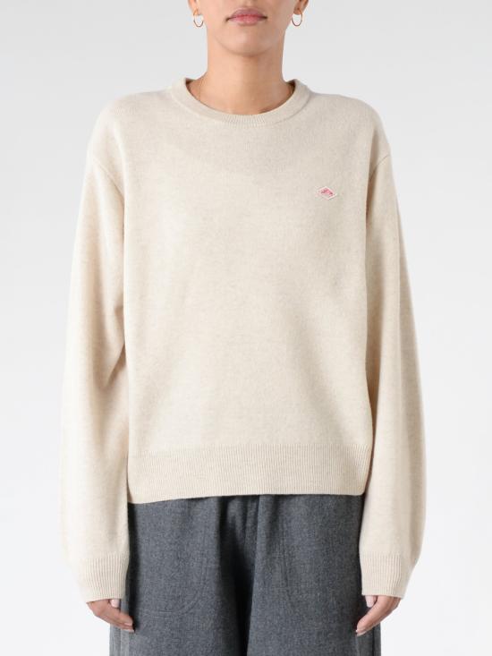  단톤 로고 패치 울 스웨터 DTD0027 LMW OATMEAL DOM