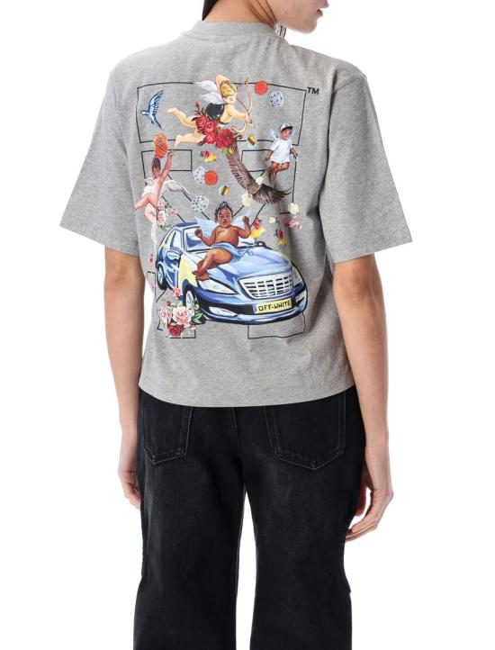 25SS 오프화이트 반팔 티셔츠 25POWAA124S25JER003 0510 GREY MELANCE - OFF WHITE