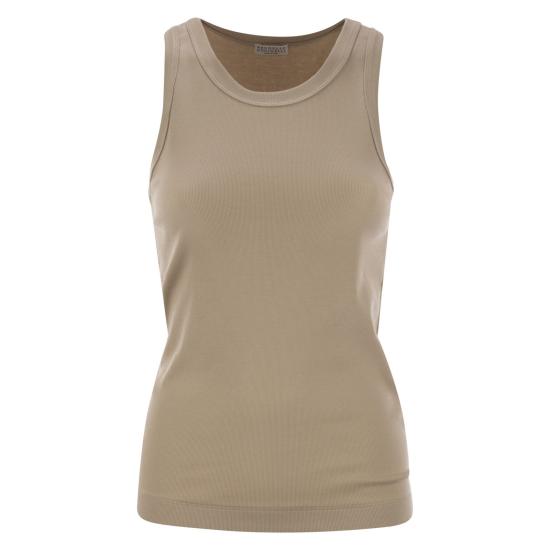  브루넬로 쿠치넬리 민소매 티셔츠 M0TC8FX230 BEIGE