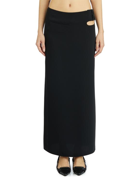 25SS 쿠레쥬 롱 스커트 L125CJU237PL01479999 Black