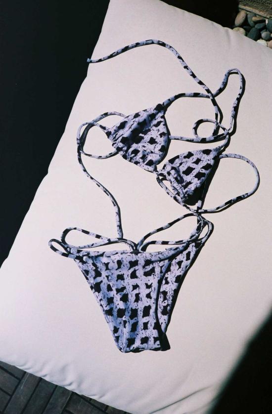  Helena Manzano 비키니 수영복 헬레나 만자노 팔로마 비키니 탑 블랙/퍼플 - OTHER BRANDS