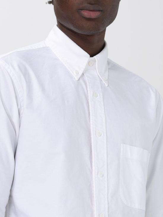 25FW 톰브라운 옥스포드 클래식 그로그랭 플래킷 셔츠  MWL010EF0313 100 White - THOM BROWNE