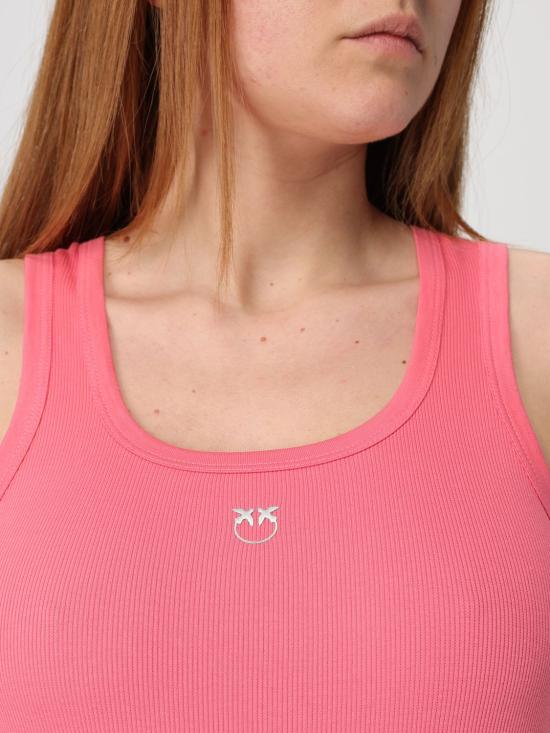 25FW 핑코 민소매 티셔츠 100807A2C1 N55 Pink - PINKO