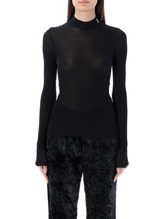 25SS 생로랑 긴팔 티셔츠 25P654478Y75AI 1000 BLACK