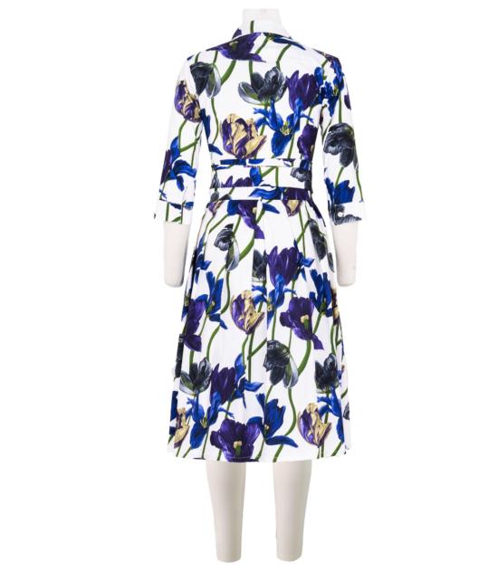  사만다 성 롱 원피스 오드리 드레스 화이트/블루 - SAMANTHA SUNG