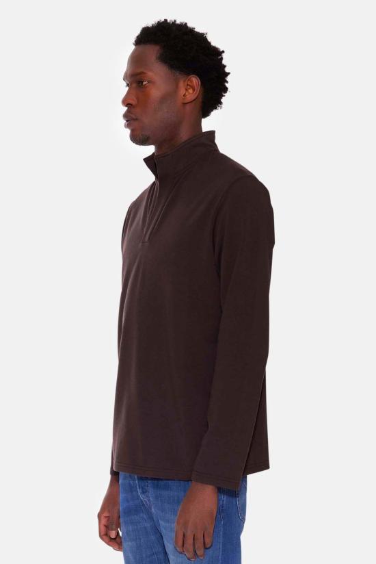  블루&크림 스웨터 메이슨 팝 칼라 풀오버 브라운 - BLUE&CREAM