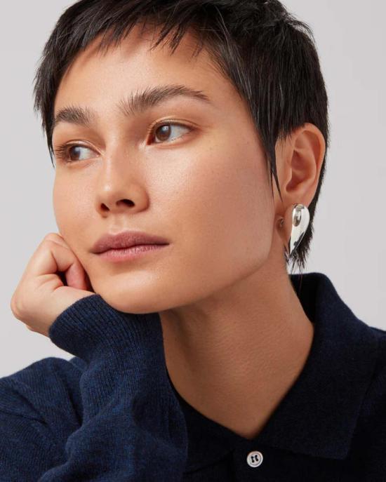  제니 버드 이어링 실버 아트 하트 퍼프  실버 - JENNY BIRD