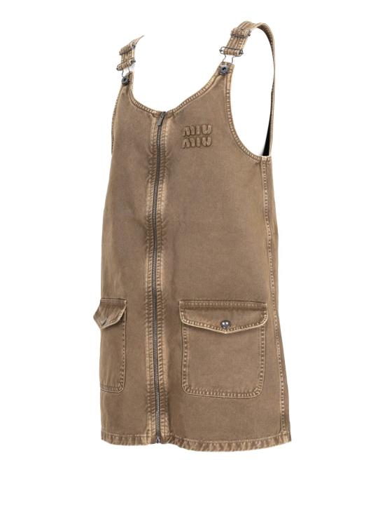 25SS 미우미우 숏 원피스 MF5633SOOO1350 F0244 TUNDRA - MIU MIU